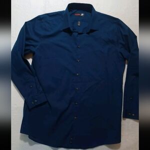 J Ferrar Mens Dress Shirt Button down Blue Long Sleeve XL